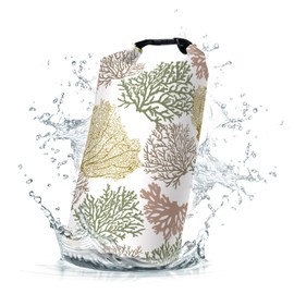 Cliduli Waterproof Dry Bag,Roll Top Coastal Summer Beach Coral Small Waterproof Backpack 5L/10L/20L Floating and Lightweight Bags for Kayaking, Boating, Fishing, Swimming and Camping