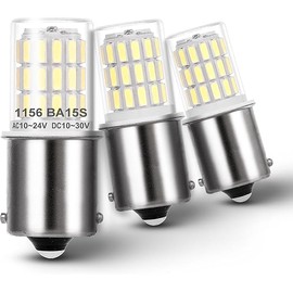BA15S LED Bulbs 12V,1156 1141 1003 LED Light Super Bright 6000K Bayonet Bulb Socket Single Contact,AC10-24V Replacement for Landscape Path RV Camper Trailer Boat Trunk Interior Lights,3Pack