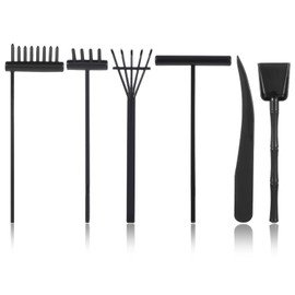 JJUNW 6 Pcs Mini Zen Garden Kit, Zen Garden Rake Tools Sand Casting Kit, Sand Zen Garden Sand Garden Meditation Accessories for Home Office Desk Garden Decor