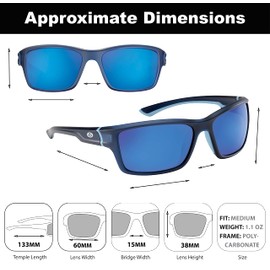 Flying Fisherman mens Cove Sunglasses, Navy Blue Frames/Smoke-blue Mirrored Lenses, Medium US