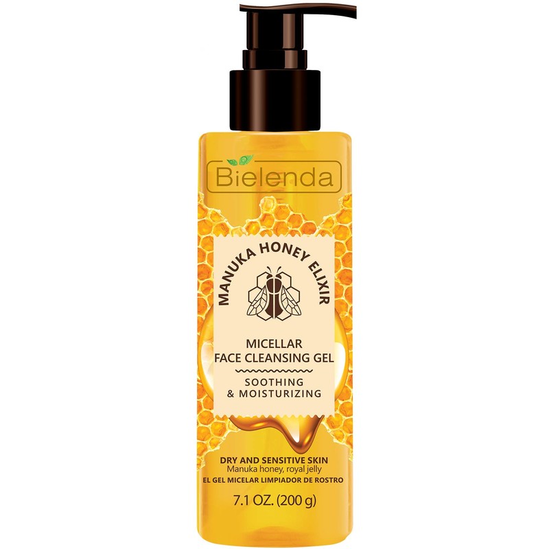 Bielenda- Gel limpiador facial micelar Elexir de miel de Manuka