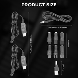 9 PCS 5V Replacement Charger USB Power Cord Adapter Compatible with Various Types of Hair Clippers,Beard trimmers,Shavers,Beauty Instruments,HQ8505 Charging Cable, Electric hairdressers,Desk Lamps