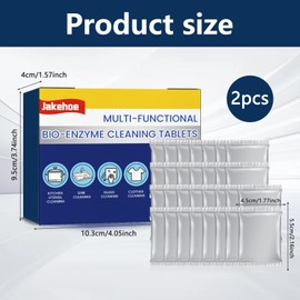 Multifunctional Organic Enzyme Cleaning Tablets, Pack of 60 Organic Enzyme Cleaning Tablets, Bioenzyme Cleaning Tablets, Suitable for Kitchen, Sink, Ceramic Tiles, Clothing, Shoes