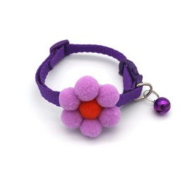 LKYADM Cat Collar with Flower, Small Dog Necklace Puppy Collar Nylon Kitty Kitten Collar for Cats & Small Dogs Pet Collar Quick Release Buckle(1 Pack) (Purple) 8 in to 12 in, width, 0.4 in