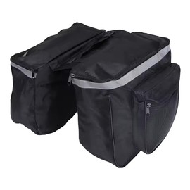 DOMEN Double Bicycle Pannier Bag for Rear Racks, Black