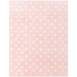 Unique Loom Whimsy Kids Collection Area Rug - Stars (7' 10" x 10' Rectangle, Pink/ Ivory)