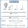 TVWOO Silver Decorative Crystal Curtain Rods 2 Pack:18-45"Heavy Duty Adjustable