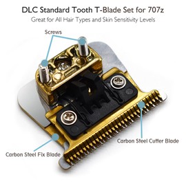 Professional FX DLC Replacement Blades Compatible with Compatible with BaBylissPRO FX707z, FX726, FX787, FX787G, FX787RG, FX787S, FX787BN and FX726 Hair Trimmer Models (Gold)