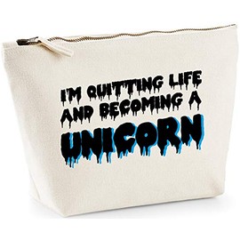 Hippowarehouse I'm quitting life and becoming a unicorn printed make up cosmetic wash bag 18x19x9cm