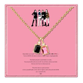 LIUANAN Kpop Merch Necklace Korean Music Group Lover Gift Music Fans Gifts Concert Style Adjustable 18K Gold Stainless Steel Chain (BLINK)