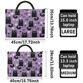 Lively Cat Paint Laptop Sleeve Case 13 13.3 14 Inch Laptop Bag with Handle & Pockets Durable Notebook Computer Carrying Case for Men Women Multi-Color & Size Choices