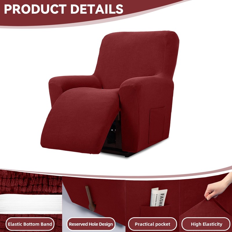 Cupuamon Recliner Chair Covers,Lazy Boy Recliner Covers Stretch Reclining Covers