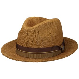 Brixton Roma Fedora Strohhut Fedorahut Sommerhut Sonnenhut Strandhut (L (59-60 cm) - Cognac)