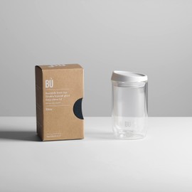 BU Brew Doppelwandige Kaffeetasse aus Glas, Schnee, 454 ml