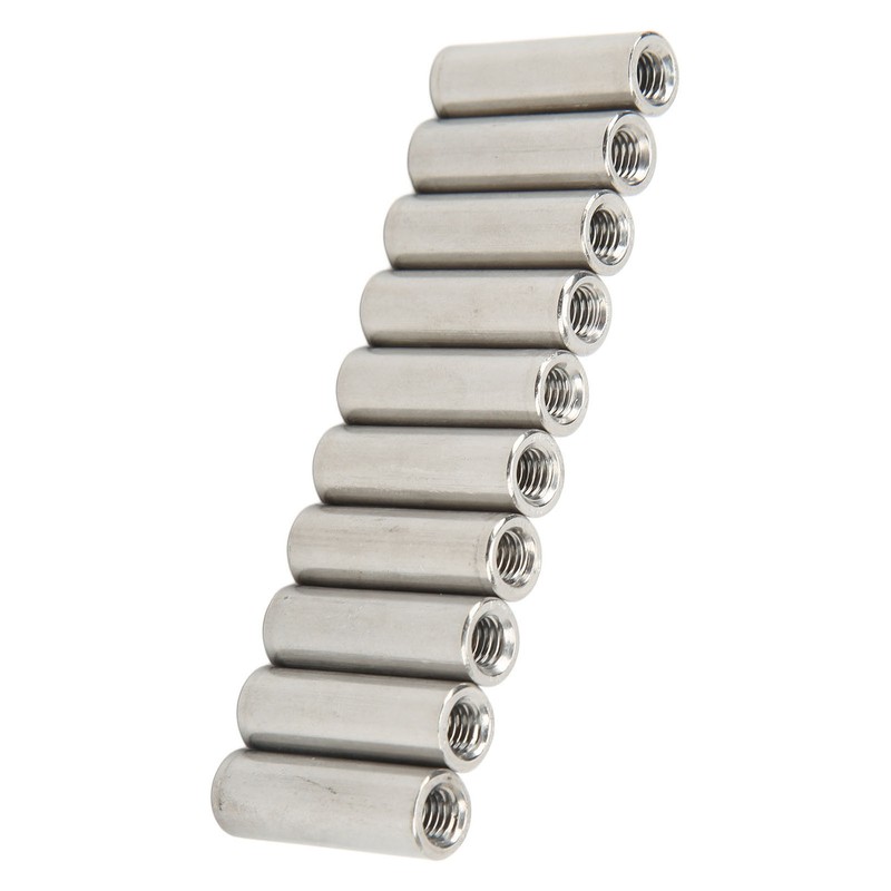 20Pcs M6 Female Thread Coupling Nut Practical Rustproof Stainless Steel