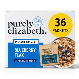 Purely Elizabeth Classic Cinnamon Superfood Oatmeal, with Prebiotic Fiber, Gluten Free & Non-GMO, 9.12 Oz (Pack of 6) (6 Pack, Blueberry Flax)