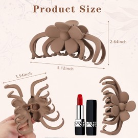 4PCS Flower Claw Clips for Women, 5 Inch Extra Large Claw Clip, Hawaiian Plumeria Large Hair Clips, Non-slip Claws Hair Clip for Thick Thin Hair, Durable Strong Hold Hair Claw Clips, Hair Accessories