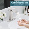 LUFG Bathroom Faucets Brushed Nickel Waterfall Bathroom Sink Faucet Modern