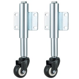 AMGSH 2" Spring Loaded Gate Caster, 2 PCS 2-1/2" Heavy Duty Farm Gate Wheels, 4 Holes Mounting Plate PU Swivel Gate Caster Wheels, Load Capacity 110 Lbs, Adjustable Height