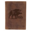 Green Burry Vintage Men's Brown Leather ID folder 16,5x12x1 cm