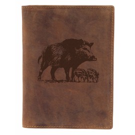 Green Burry Vintage Men's Brown Leather ID folder 16,5x12x1 cm