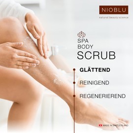 Nioblu Spa Körperpeeling 200 ml – Glättend, Reinigend, Regenerierend – Mit Schweizer Alpensalz und Süßmandelöl – Für jeden Hauttyp
