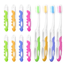 EasyHonor Folding Toothbrush - Soft Potable Travel Size, Individually Wrapped for Home, School, Camping Supplies(12 Pcs)