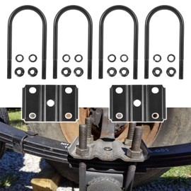 New Trailer U Bolt Kit, Trailer Leaf Spring U Bolts, for 5200-7000lbs 3" Round Axle, 7” Long U-Bolts, 1/2” Diameter, 3” Wide U Bolts-20080