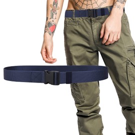 Trimming Shop Nylon Webbing Military-Style Belts, 1.5" Canvas Belt with Quick-Release Plastic Buckle, Tactical Belt for Military Wear