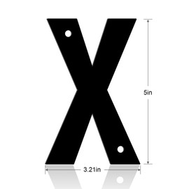 Ya_chtttwo Aluminum Numbers and Letters - Black Metal Door Numbers - Outdoor Metal Address Plate (5" X)