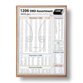 SMD 1206 Resistencias, Condensadores, Transistores y Componentes Electrónicos Kit surtido SMT Book - 5435 piezas