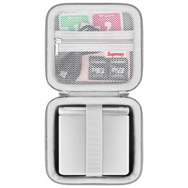 Supmay Hard Carrying Case for RG35XXSP Retro Handheld Game Console, Retro Game Travel Storage Holder with Mesh Bag for SD Card, USB Charging Cable, User Manual, Grey