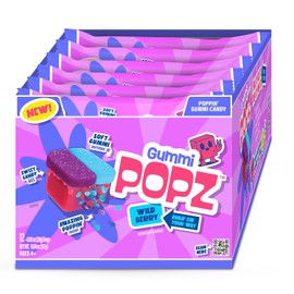 Gummi Popz Popping Gummy Candy, Sweet Mixed Berry – Individually Wrapped, 12 Pack (1.8 oz Each) – Party Candy & Party Favors for Birthdays, Holidays & Sharing