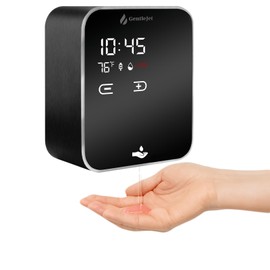 GentleJet AuraJet Automatic Liquid Soap Dispenser Wall Mount, Touchless Motion Sensor, Digital LED Display, Aluminum Alloy Body, 5 Adjustable Output Levels, USB or Battery Powered, 16.2 oz