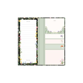 Blue Sky Sticky Notes Folio with List Pad, Non-Dated, Glued Binding with Bungee Closure, Portable to-Do List and Note Organizer (Kimmy Matte, 6.81" x 2.95")