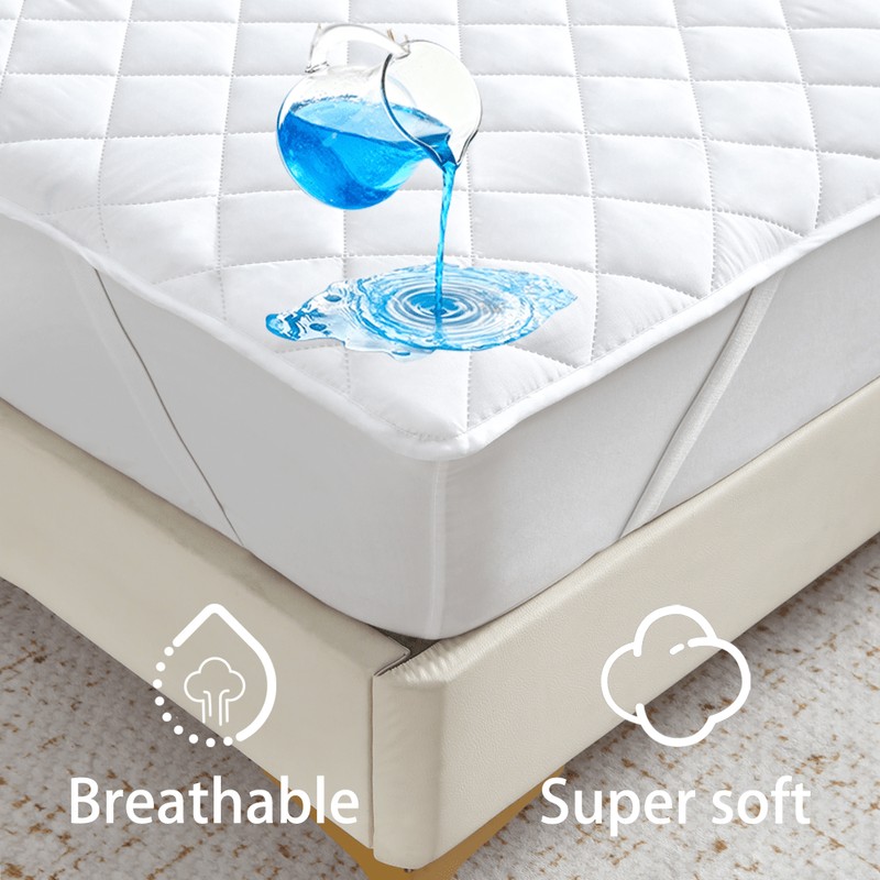 BedGrip Mattress Protector Waterproof – Square Grid Pattern with Elastic