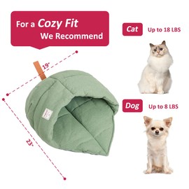 MOLEDINO Pet Cat Sleeping Bag, Cute Cat Cave Bed Hideaway for Indoor Cats Washable Covered Cozy Soft Warming Durable Fabric Burrow Napper Pocket Bed Cat Nest Snuggle Sack for Puppy Kitten