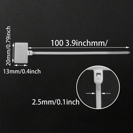 ITROLLE - Bridas de nailon con cierre automático, 300 unidades, color blanco, con cierre automático, para marca de cables, correas de nailon