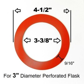 3" Gaskets Silicone Rubber & Graphite Set for Vacuum Casting Perforated Flasks by JTS