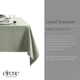Elrene Home Fashions Laurel Solid Texture Water and Stain Resistant Tablecloth, 60"X102" Rectangle, Sage