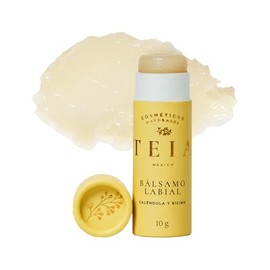 TEIA COSMETICOS Bálsamo labial natural humectante sin color - Ingredientes naturales - Suaviza y repara - 10gr                                        