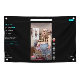 3x5 Feet Tapestry Polyester Flags with Four Brass Grommets - Banner with A Woman In Strange Clothes and with Ridiculous Makeup - Funny People Flag for Wall Decoration - Tapestry Funny Flag for College