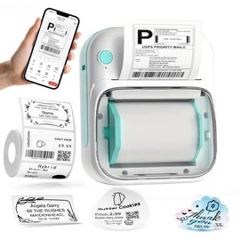 Portable Sticky Label Printer, Wireless Small Label Printer, Portable Thermal Printer, Photo Label Printer for Small Businesses, Offices, Homes, Shipping Label Printer, Portable Handheld Printer, Heat Transfer Printing Machine, Thermal Label Maker:_Green_one-size