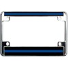 Rescuetees Thin Blue Line Motorcycle Lic Plate Frame Chrome