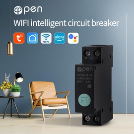 Tuya 1P 32 A 18 mm DIN-Schiene, WLAN, Leitungsschutzschalter, Relais-Typ, intelligenter Schalter, Fernbedienung durch TUYA APP für Smart Home