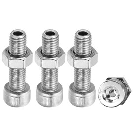 PATIKIL M8x30mm 304 Stainless Steel Hollow Bolt, 4 Set Cylindrical Hexagon Socket Screw Nut Kit Lamp Threading Screws Through Hole Fasteners