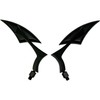 MotorToGo Mini Black Spear Style Motorcycle Mirrors Compatible for 2008