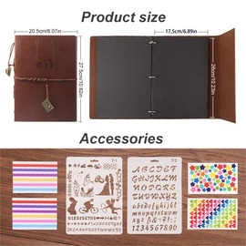 Leather Scrapbook Photo Album Vintage DIY Memory Book Wedding Guest Book Scrap Book Present for Birthday Christmas Father's Day Gift for Photographer Boy Men and women Father Husband (Camera, Large)