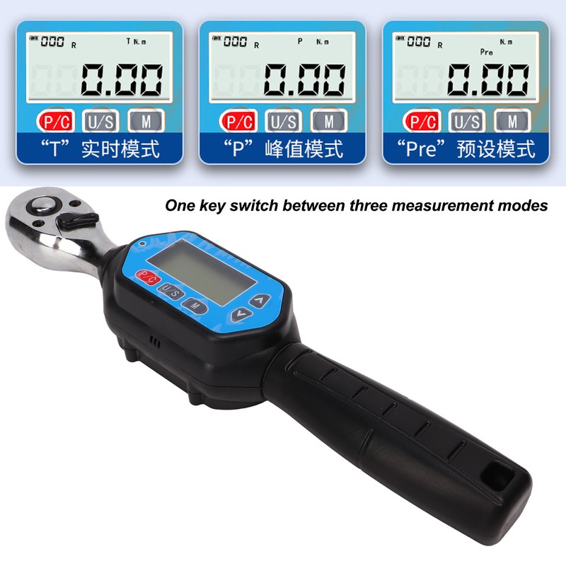 Digital Torsion Wrench 3/8in Drive Mini Calibrated Wrench with Buzzer