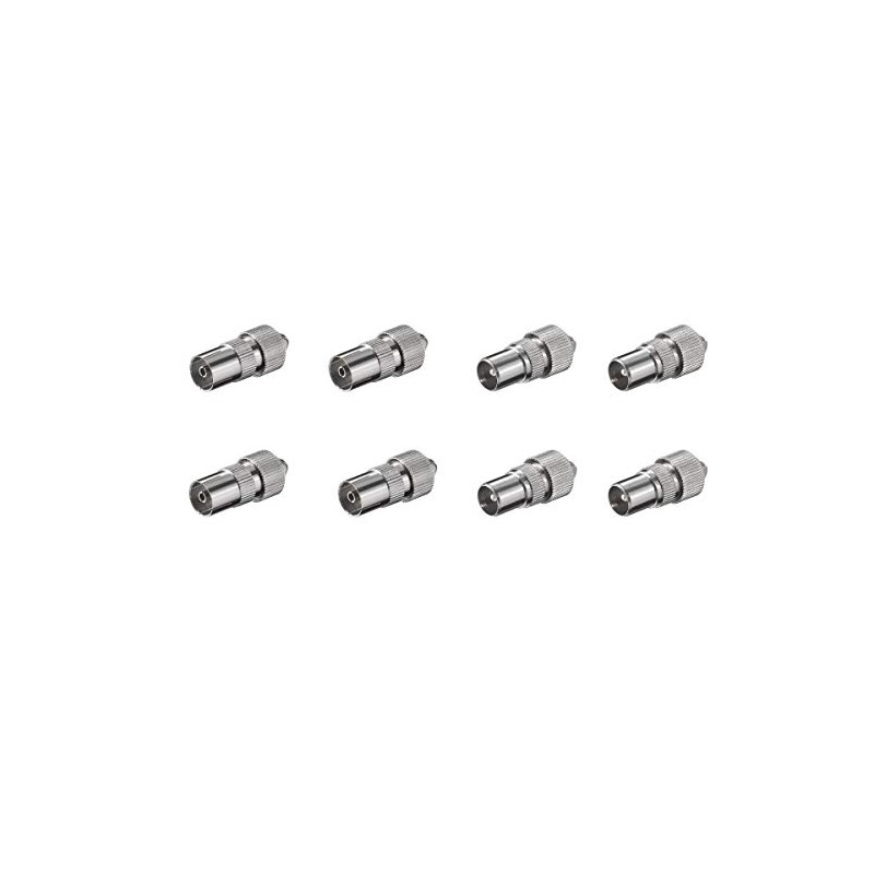 SAT-FOX TV Plug Set: 4 Coaxial Plugs and 4 Coaxial